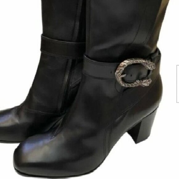 $1869 Gucci Dionysus tall Elegant black boots Sz 37.5 Sz 7.5 New with Box - Picture 6 of 13
